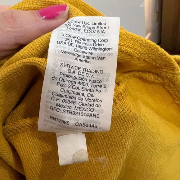 J. Crew Mustard Yellow Tie Front Workwear Work Top - Picture 7 of 7